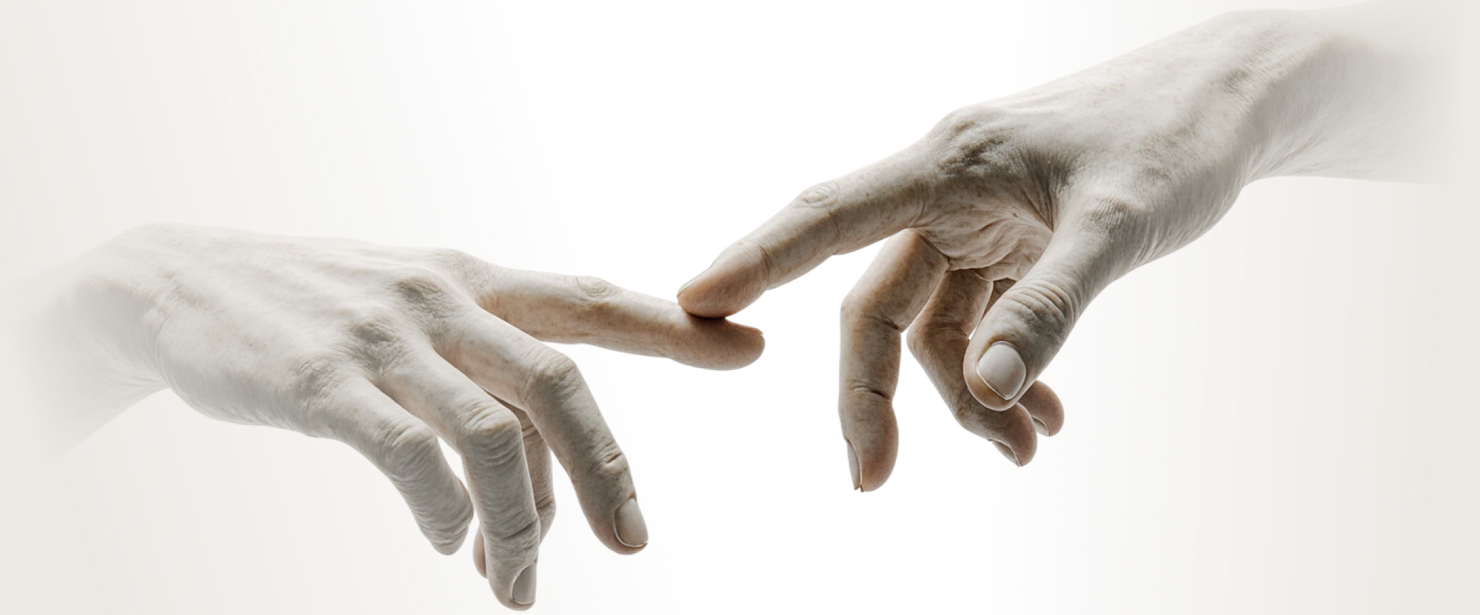 Hands reaching toward each other